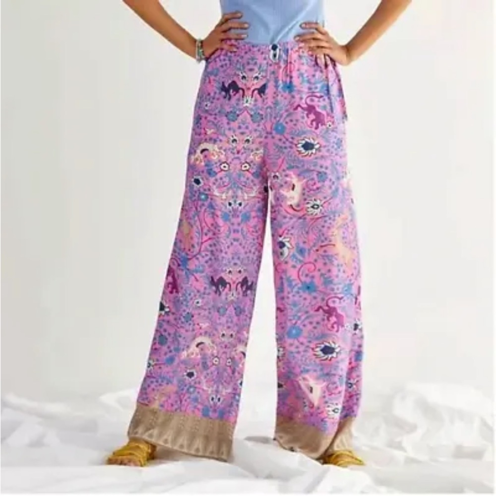 NWT Anthropologie Plenty by Tracy Reese wide leg “fantasy forest” pant - Picture 3 of 7
